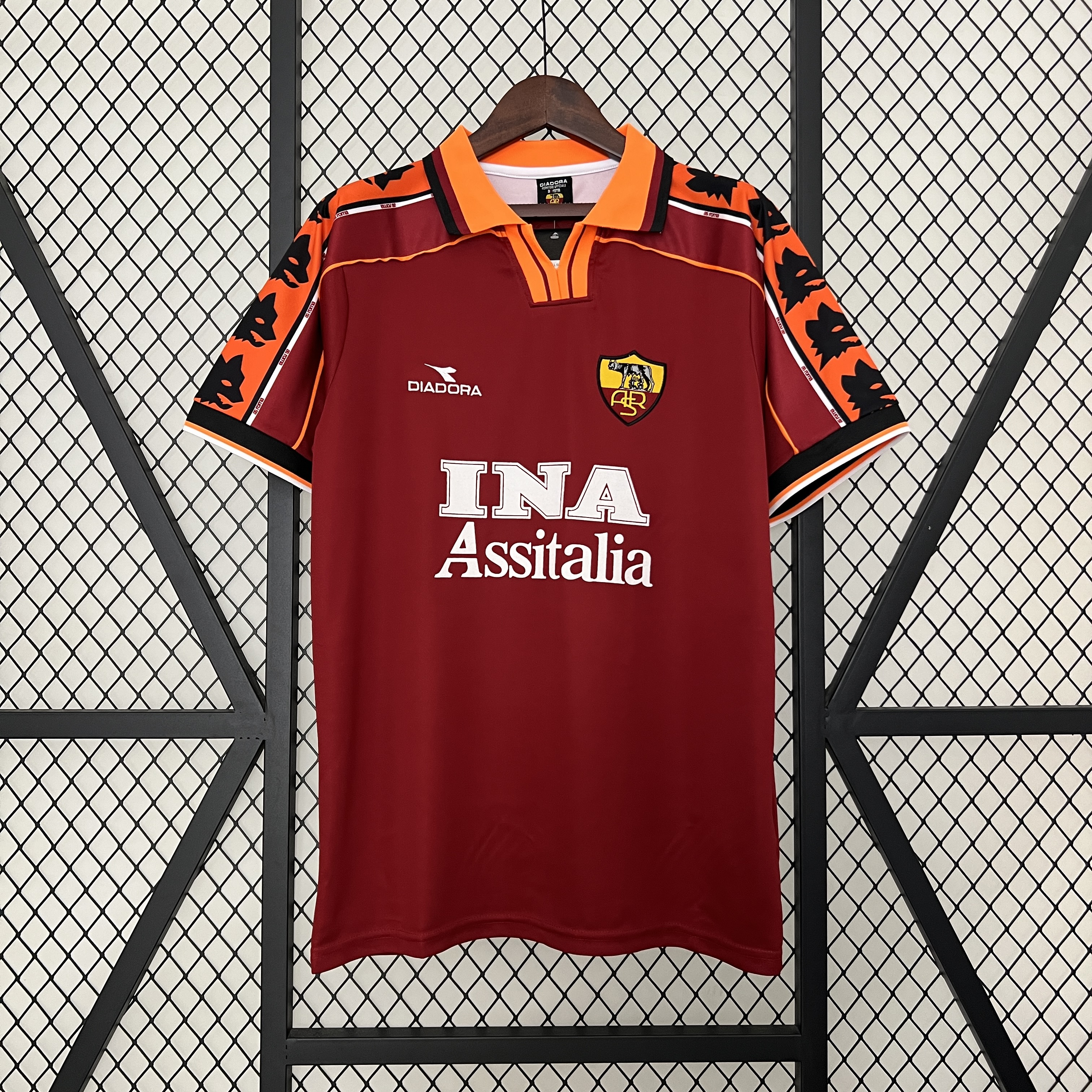 JerseysGala.com | Retro Roma 1998-99 Home Jersey -Customize Name, Number and Patch | Worldwide Shipping