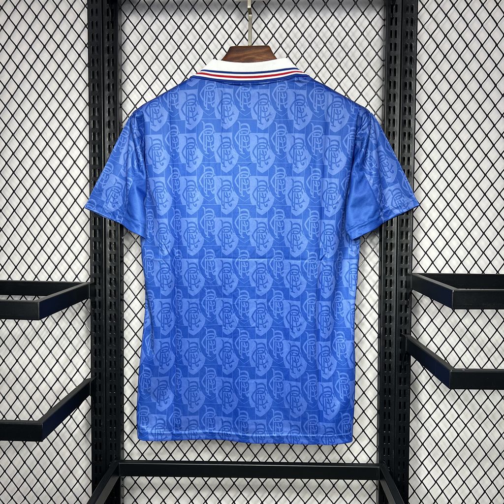 ManixJersey.com | Retro Glasgow Rangers 1996-97 Home Stadium Jersey -Customize Name, Number and Patch | Worldwide Shipping