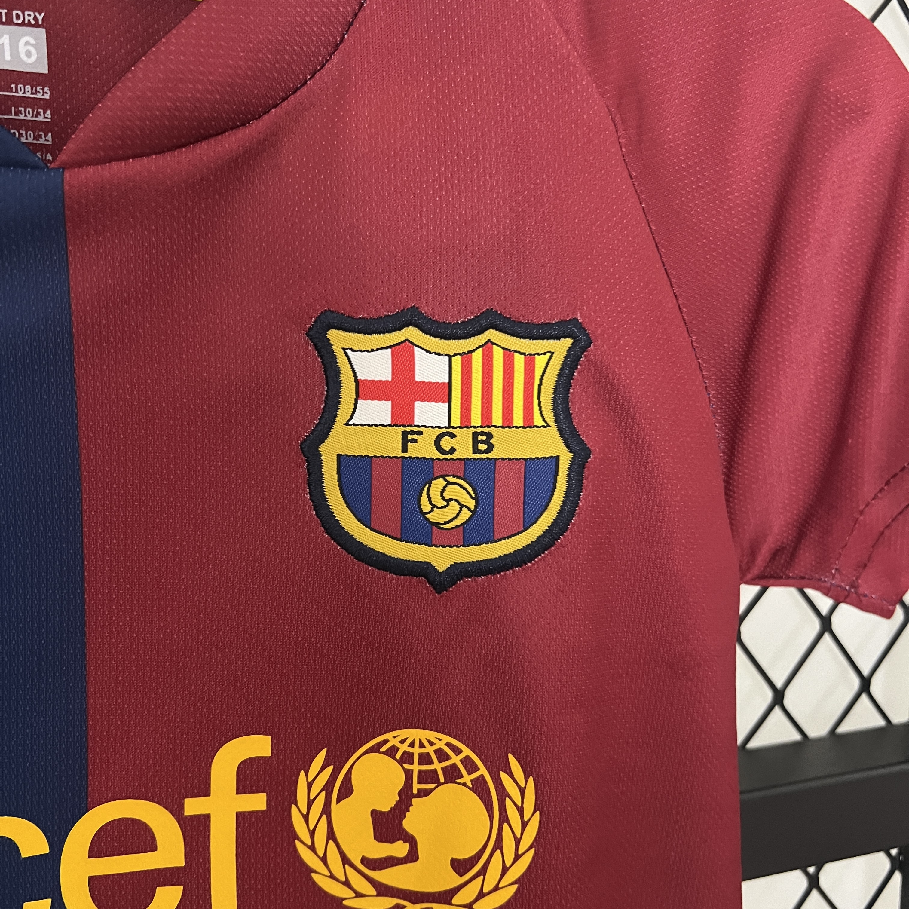 ManixJersey.com | Retro Barcelona 2008-09 Home Stadium Kids Kit -Customize Name, Number and Patch | Worldwide Shipping