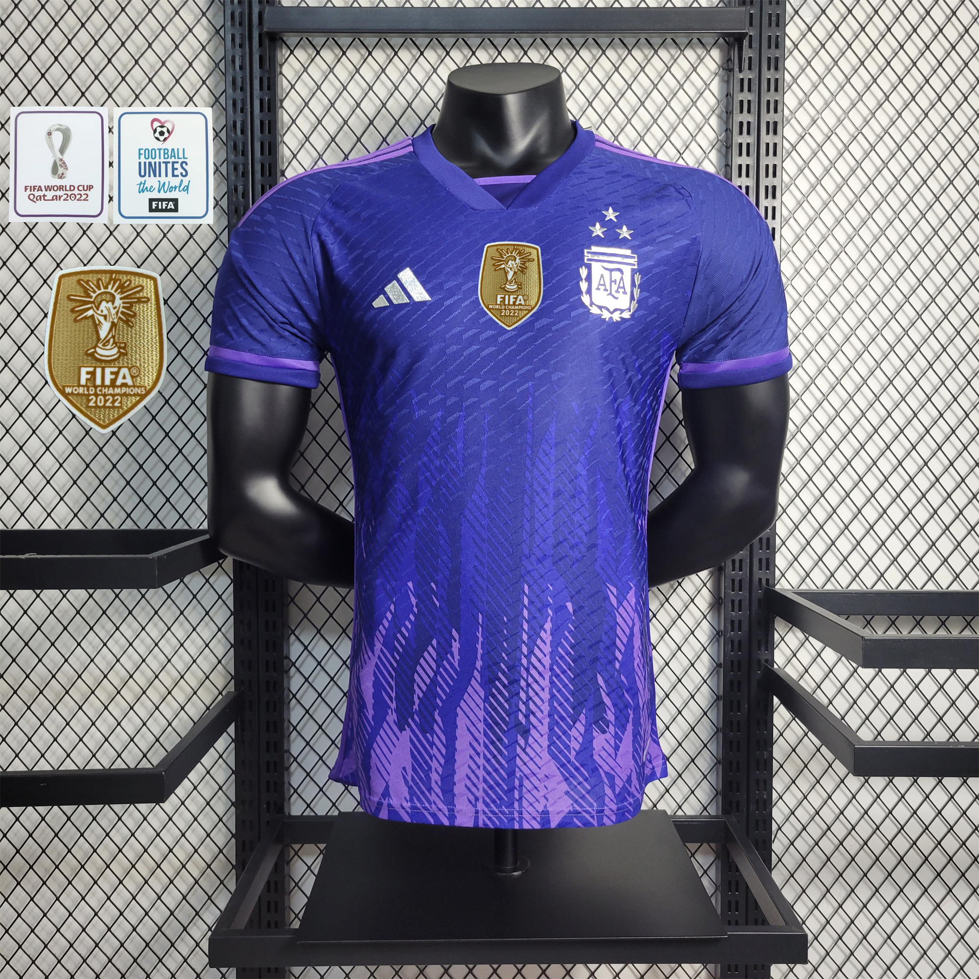 foot-Argentina 3 Stars 22-23 Home Long Sleeve Jersey - Fans Version