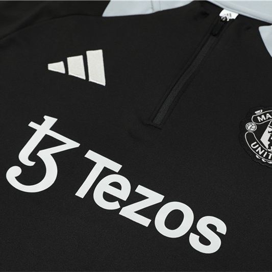 JerseysGala.com | Manchester United 24-25 Long Sleeve Training Set - Black -Customize Name, Number and Patch | Worldwide Shipping