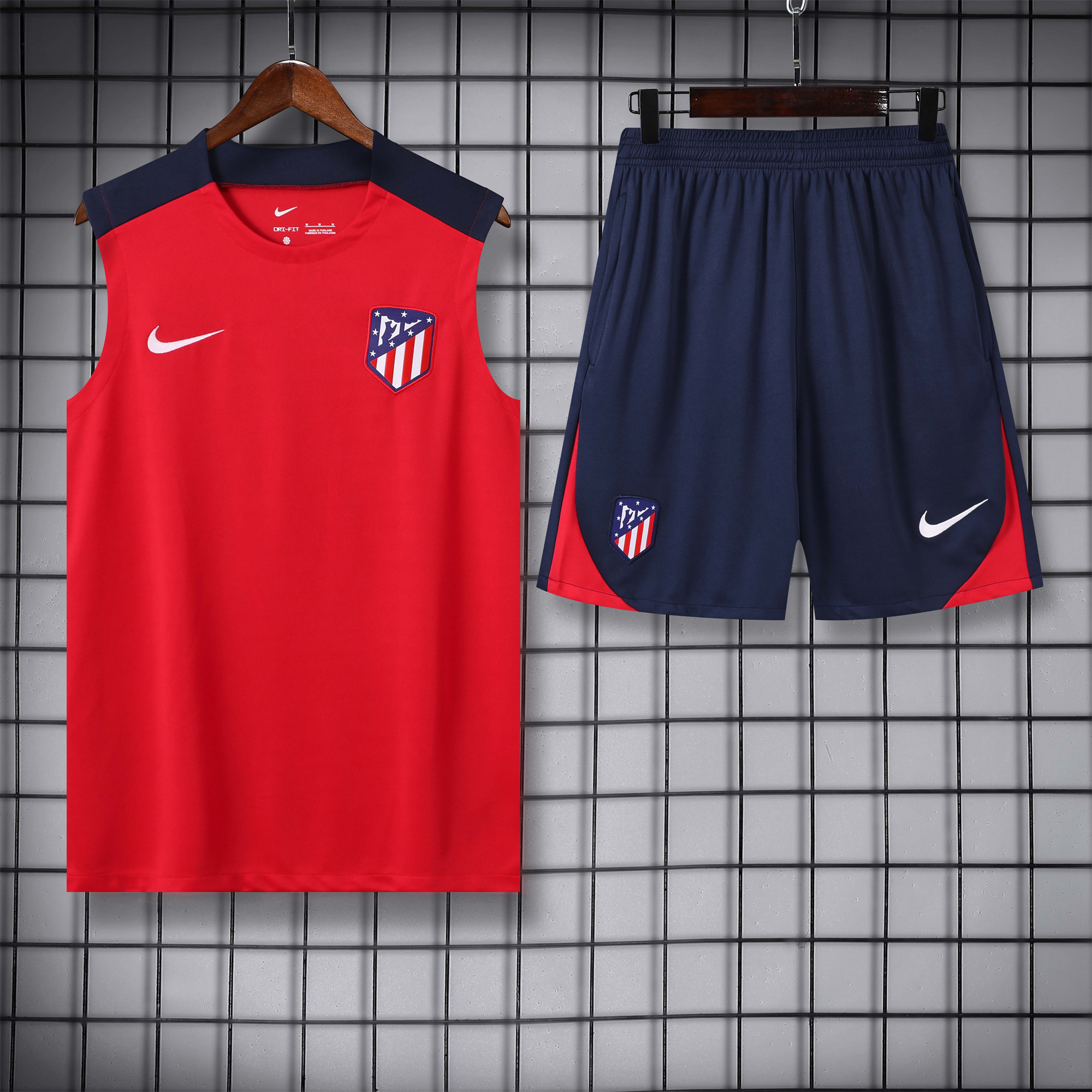 ManixJersey.com | Atletico Madrid 24-25 Vest Training Set - Red -Customize Name, Number and Patch | Worldwide Shipping
