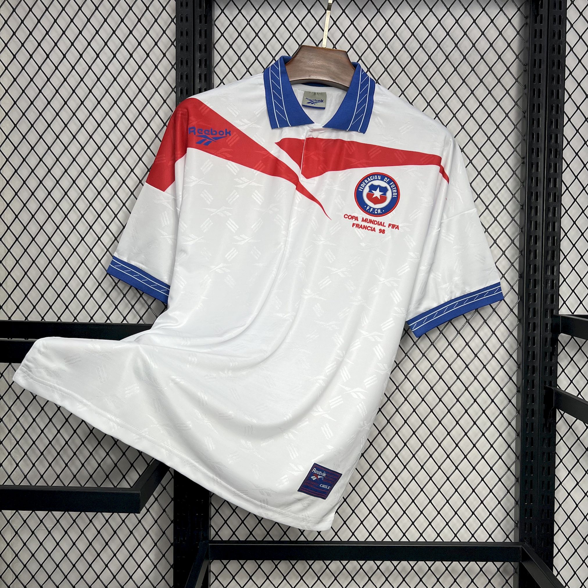 ManixJersey.com | Retro Chile 1998 Away Jersey -Customize Name, Number and Patch | Worldwide Shipping