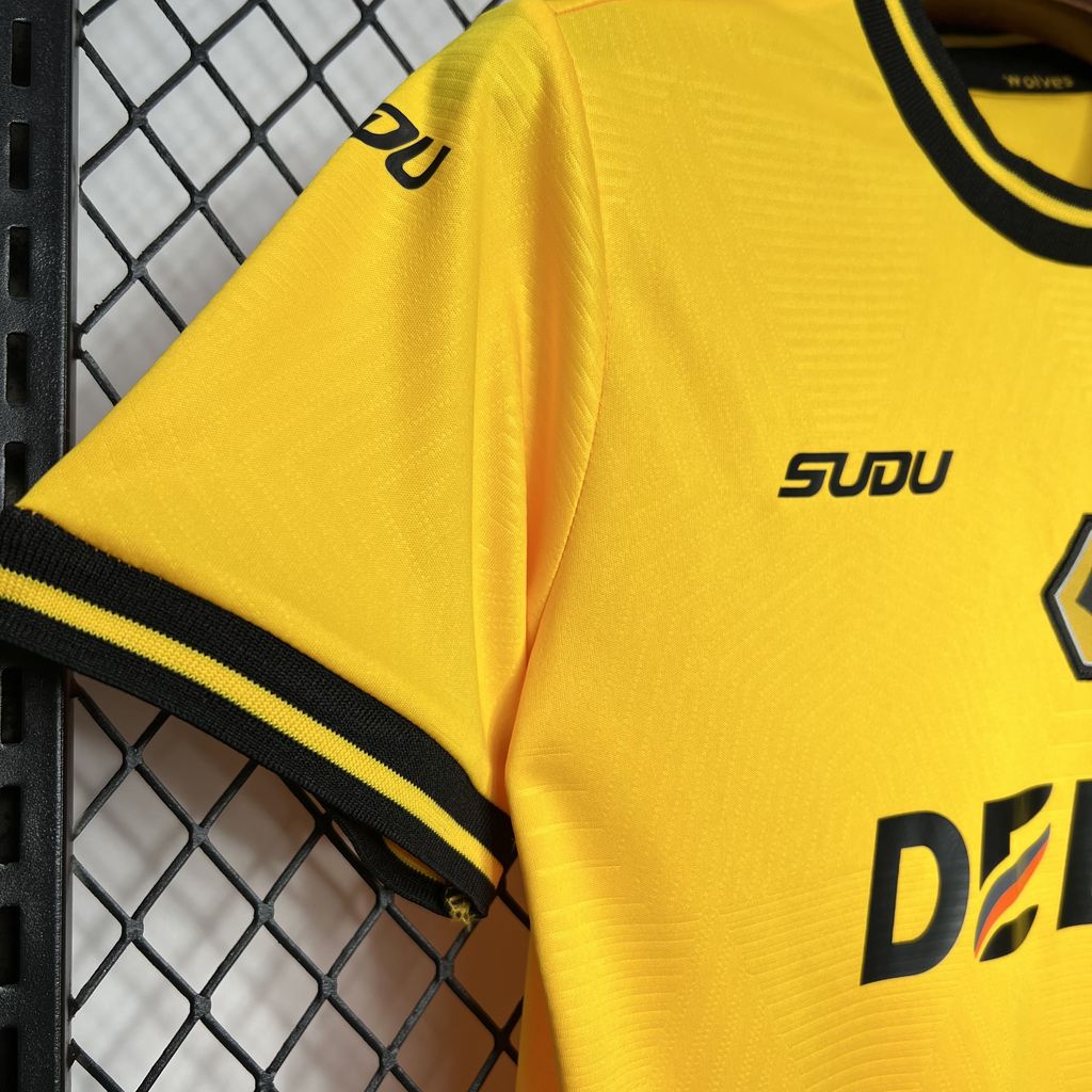 ManixJersey.com | Wolverhampton Wanderers Wolves 24-25 Home Stadium Kids Kit -Customize Name, Number and Patch | Worldwide Shipping