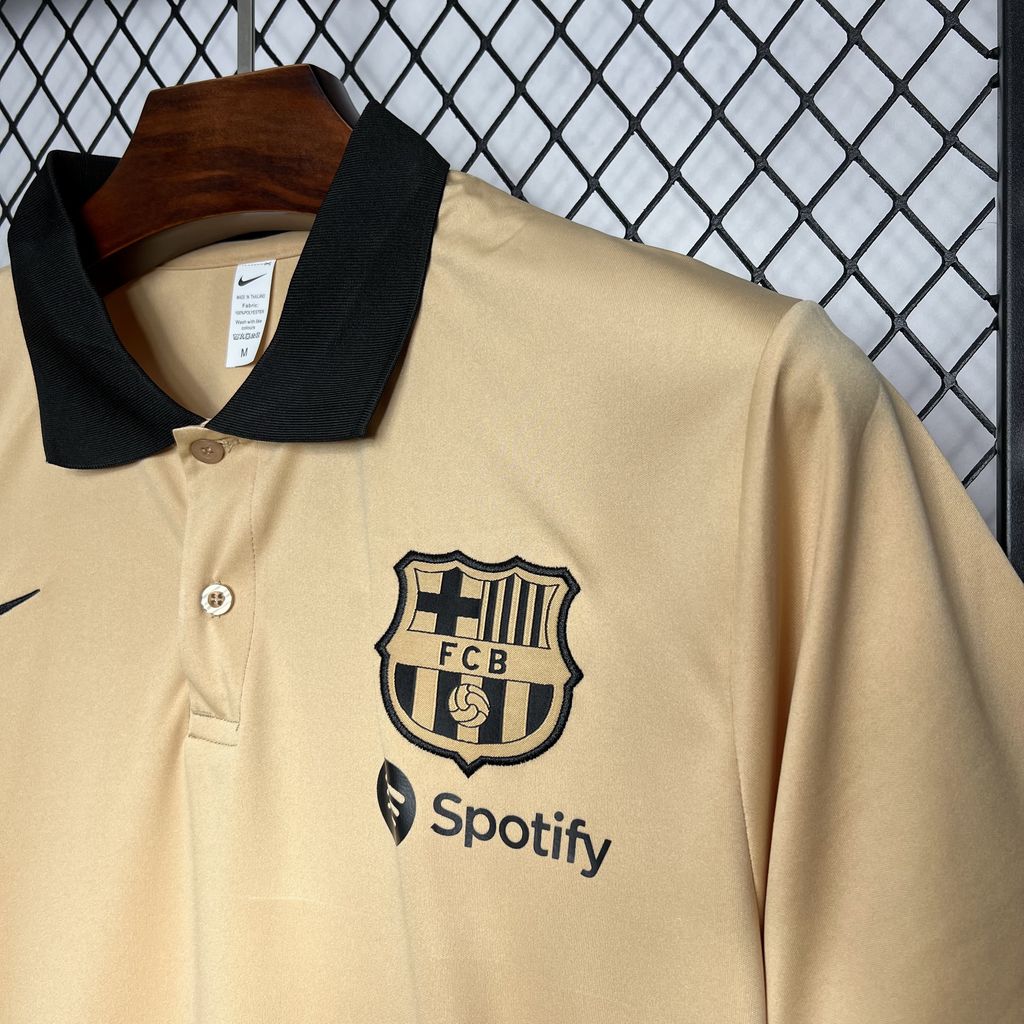 SIUjerseys-Barcelona 24-25 Gold Polo Shirt - Fans Version