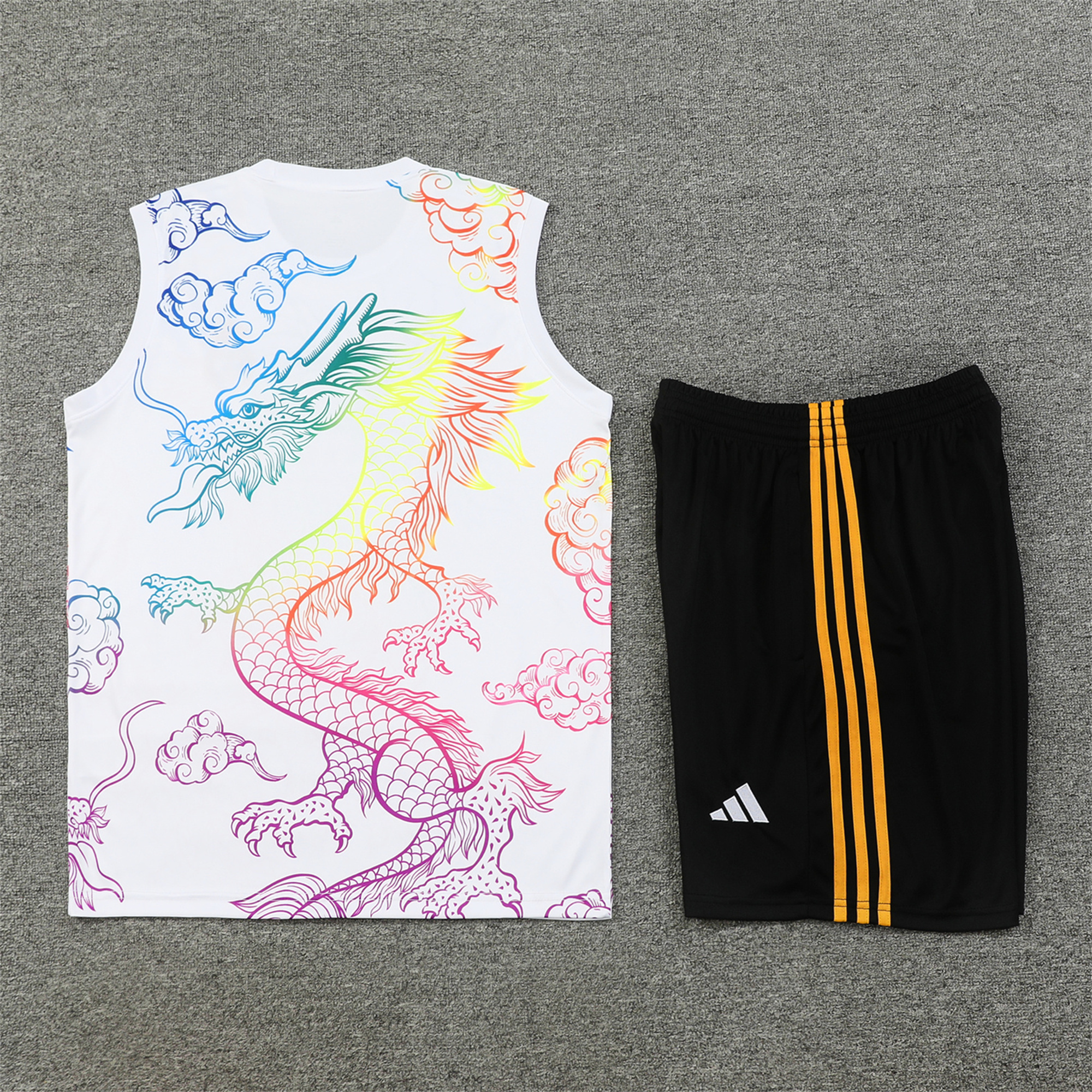 JerseysGala.com | Real Madrid 24-25 Vest Training Set - White Dragon -Customize Name, Number and Patch | Worldwide Shipping