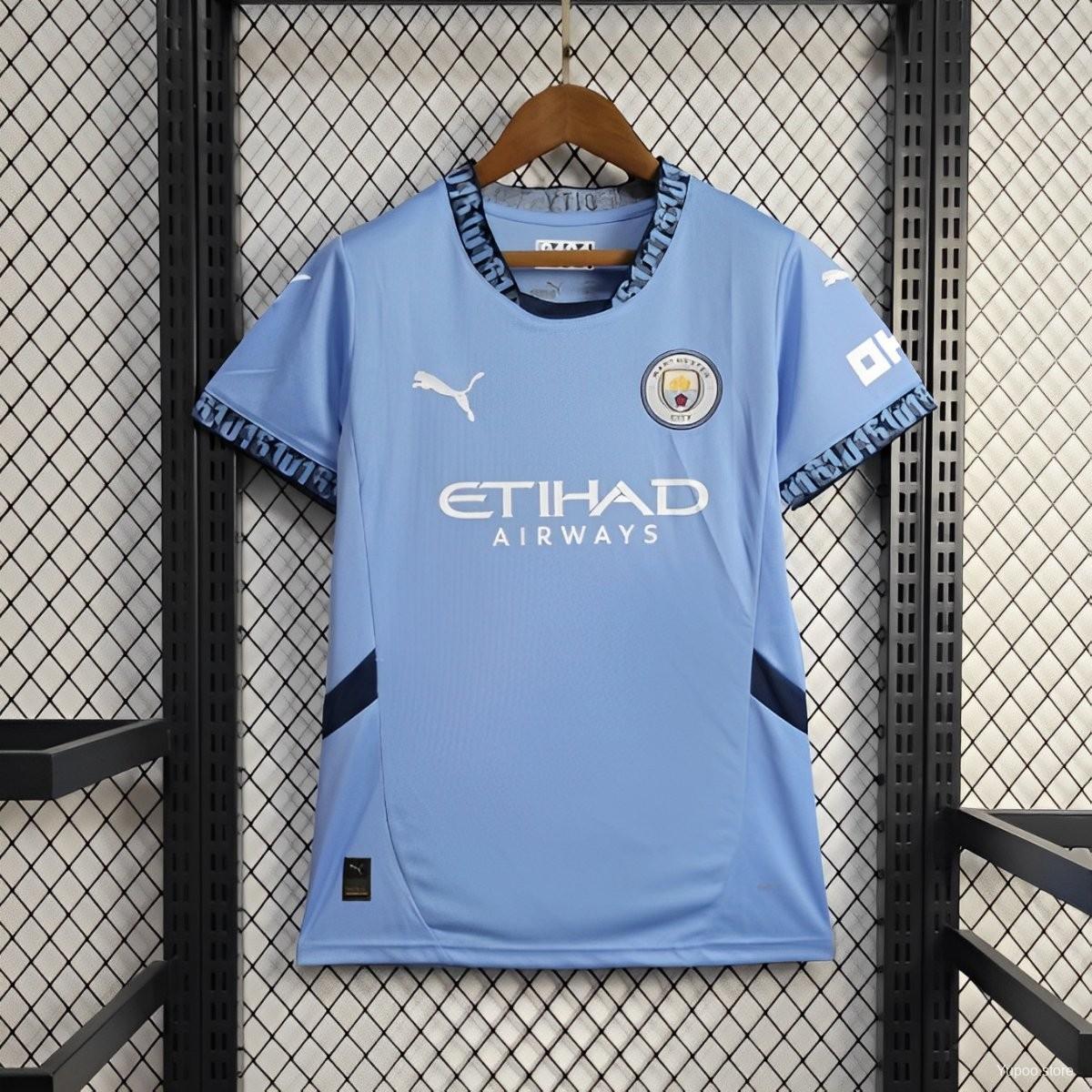 ManixJersey.com | Women's Manchester City 24-25 Home Jersey -Customize Name, Number and Patch | Worldwide Shipping