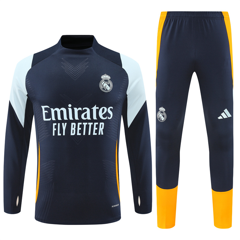 JerseysGala.com | Real Madrid 24-25 Long Sleeve Training Set - Player Version - Royal Blue -Customize Name, Number and Patch | Worldwide Shipping