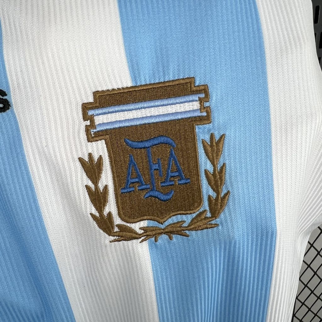 SIUjerseys-Retro Argentina 1998 Home Long Sleeves Jersey