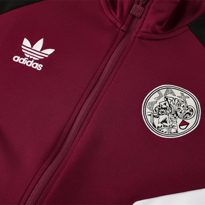 ManixJersey.com | Ajax 24-25 Retro Style Jacket Training Tracksuit - Deep Red -Customize Name, Number and Patch | Worldwide Shipping