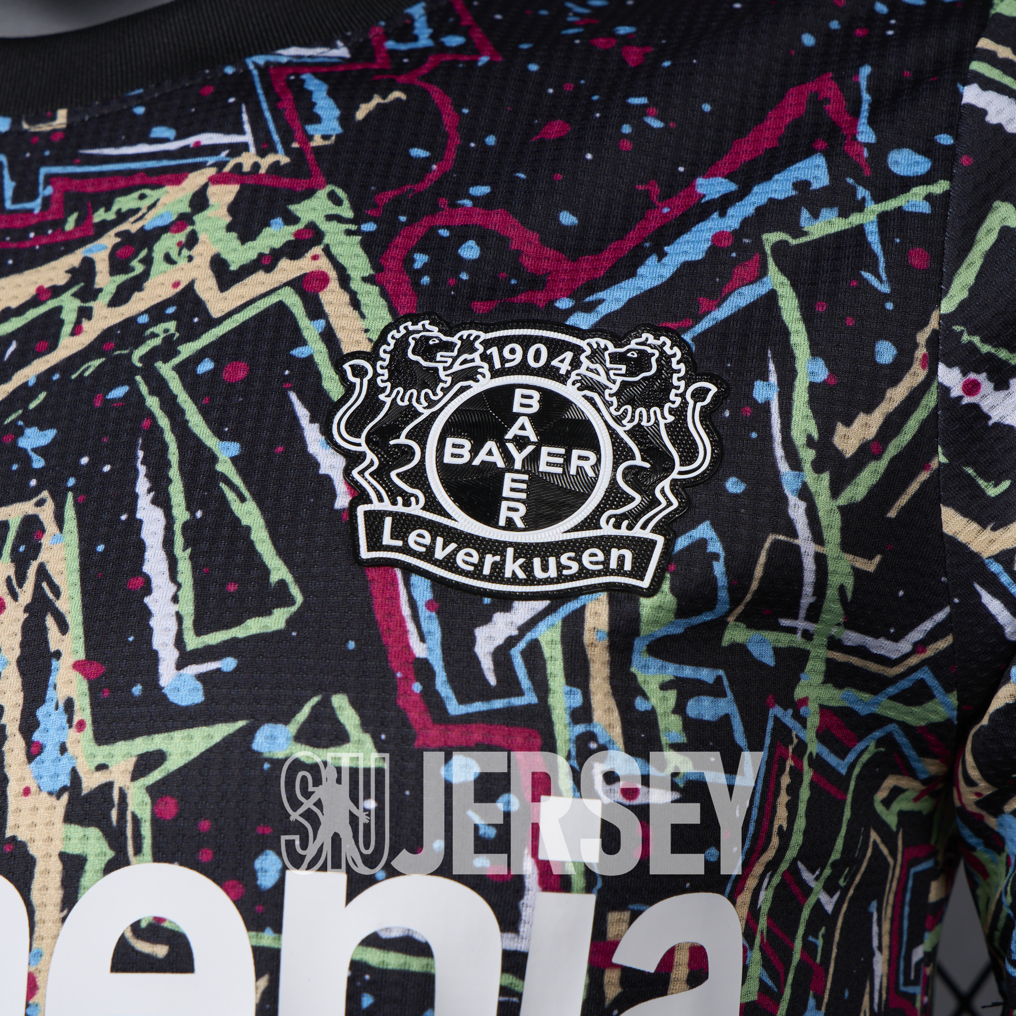 SIUjerseys-Bayer 04 Leverkusen 24-25 Black Graffiti Special Edition Jersey - Player Version