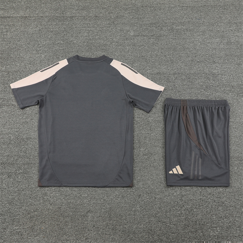ManixJersey.com | Real Madrid 24-25 Kids Short-Sleeve Training Set - Deep Grey -Customize Name, Number and Patch | Worldwide Shipping