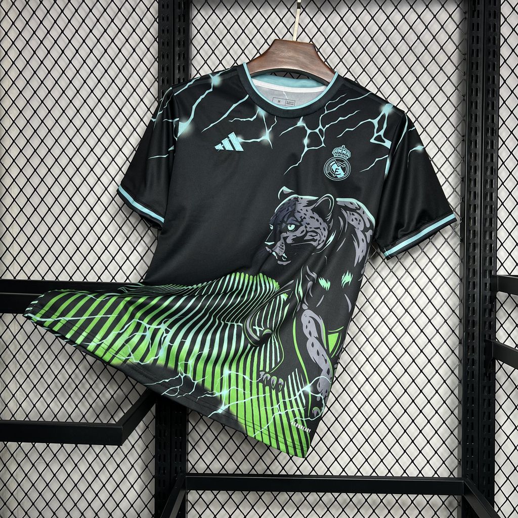 JerseysGala.com | Real Madrid 24-25 Black & Green Leopard Jersey - Fans Version -Customize Name, Number and Patch | Worldwide Shipping
