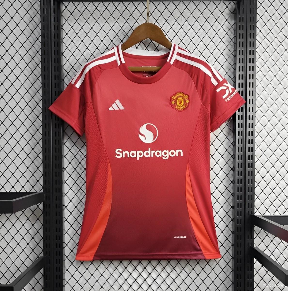ManixJersey.com | Women's Manchester United 24-25 Home Jersey -Customize Name, Number and Patch | Worldwide Shipping