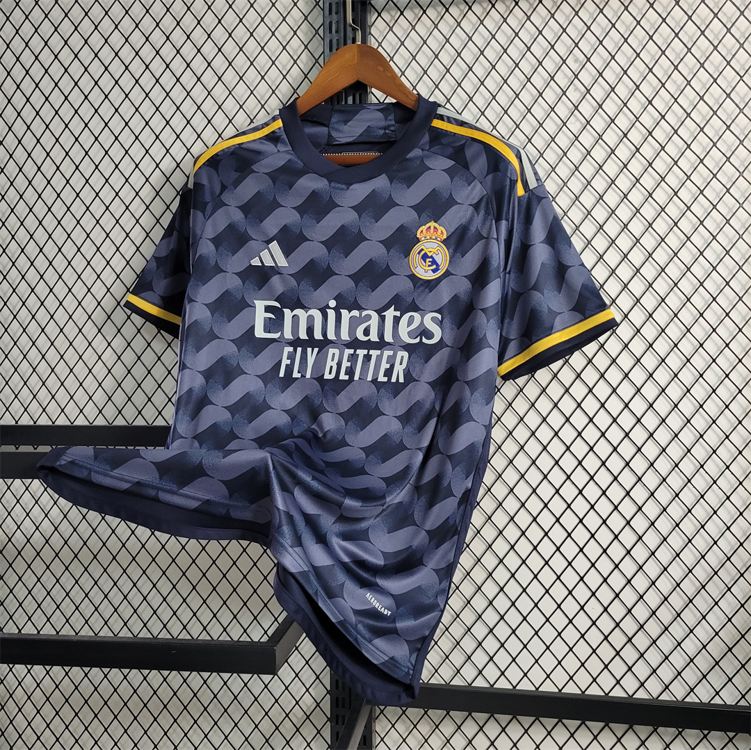ManixJersey.com | Real Madrid 23/24 Away Blue Jersey - Fans Version -Customize Name, Number and Patch | Worldwide Shipping