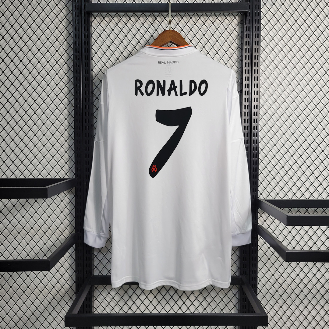 JerseysGala.com | Retro Real Madrid 13-14 Home Stadium Long Sleeve Jersey -Customize Name, Number and Patch | Worldwide Shipping