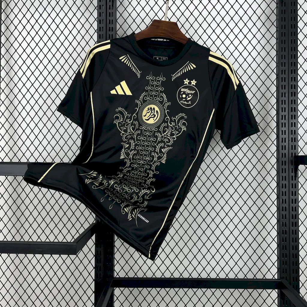 ManixJersey.com | Algeria 2024-25 Black Gold Supporter Jersey - Fans Version -Customize Name, Number and Patch | Worldwide Shipping