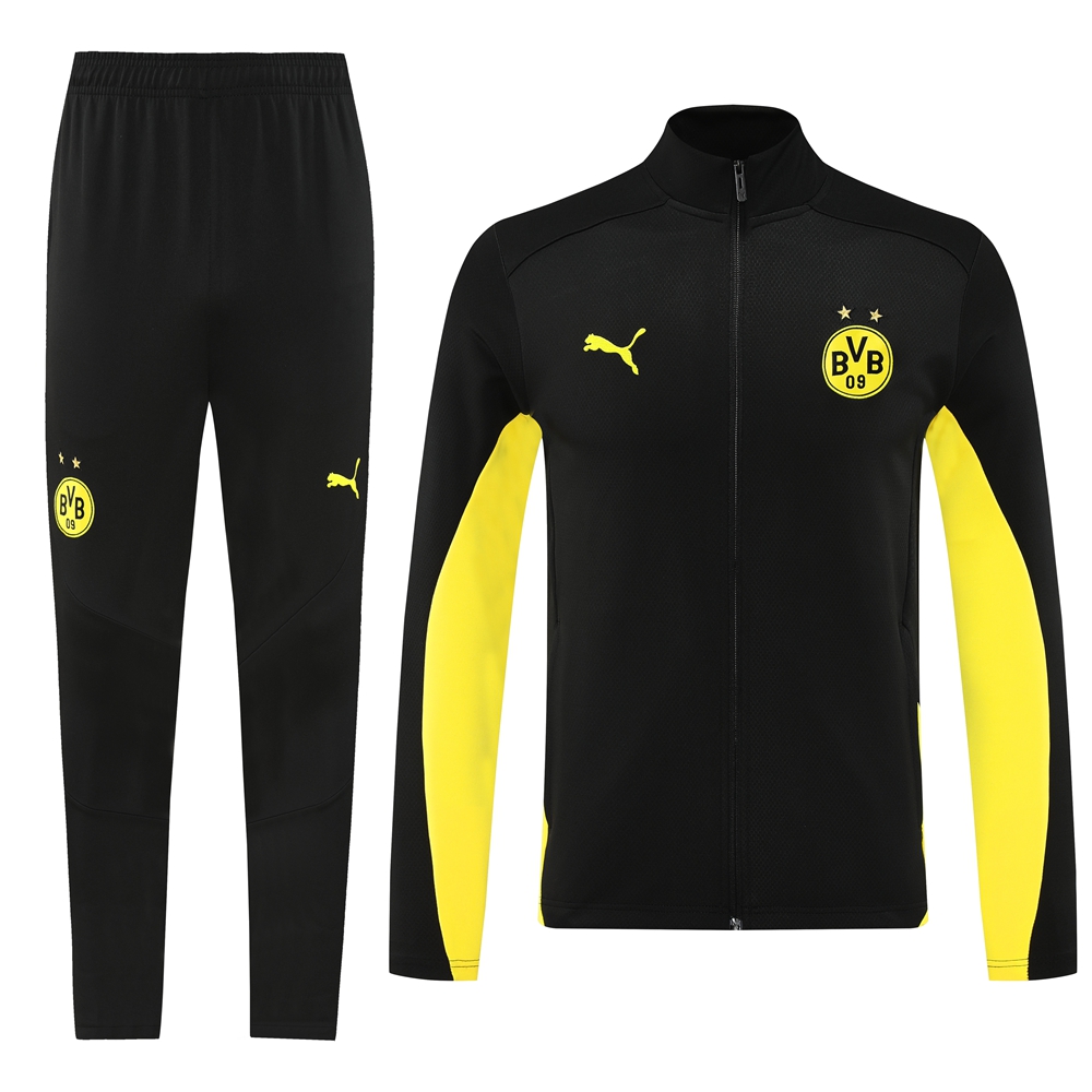 ManixJersey.com | Dortmund 24-25 Jacket Training Tracksuit - Black and Yellow -Customize Name, Number and Patch | Worldwide Shipping