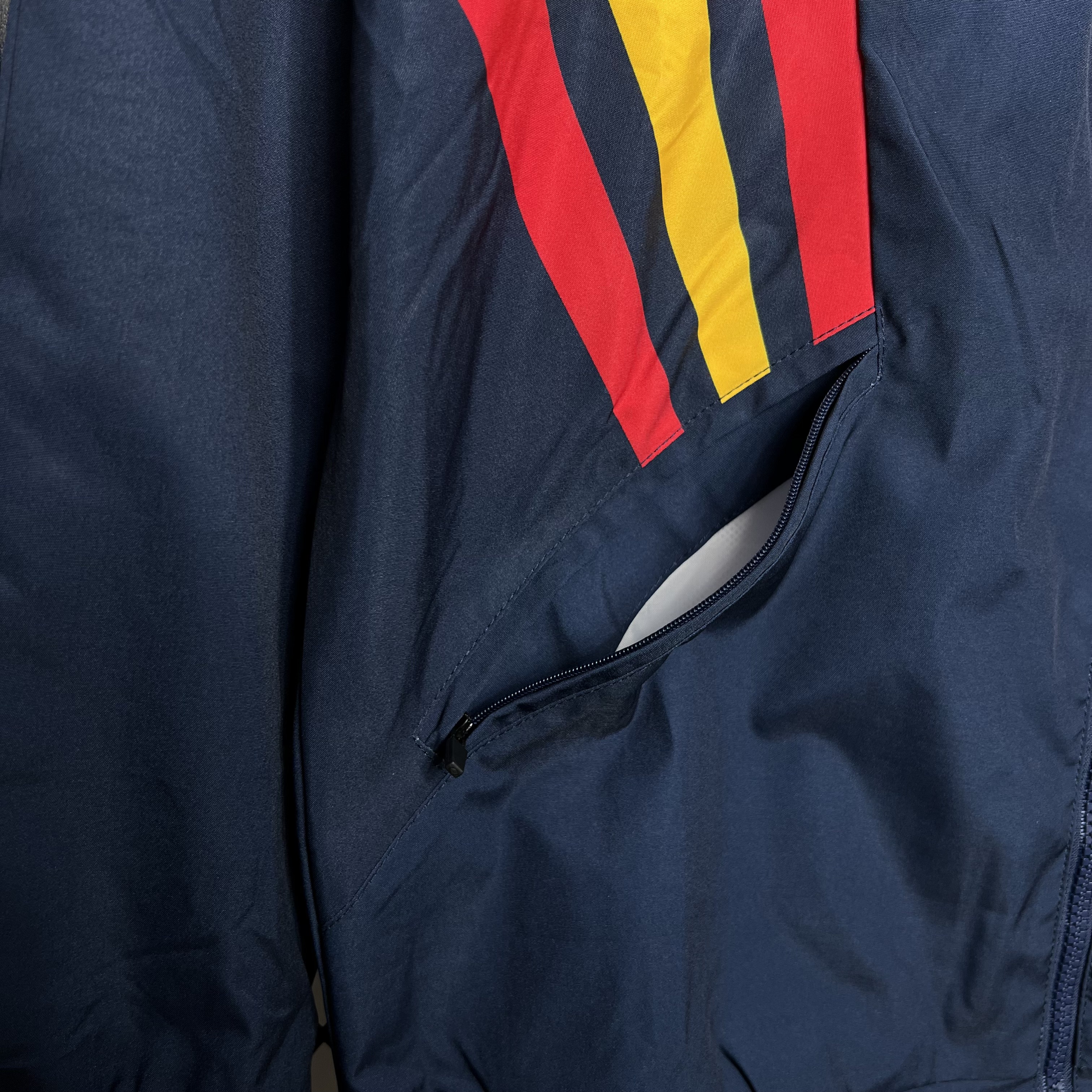 JerseysGala.com | Spain 2024 Retro Style Player Windbreaker Jacket - Deep Blue -Customize Name, Number and Patch | Worldwide Shipping