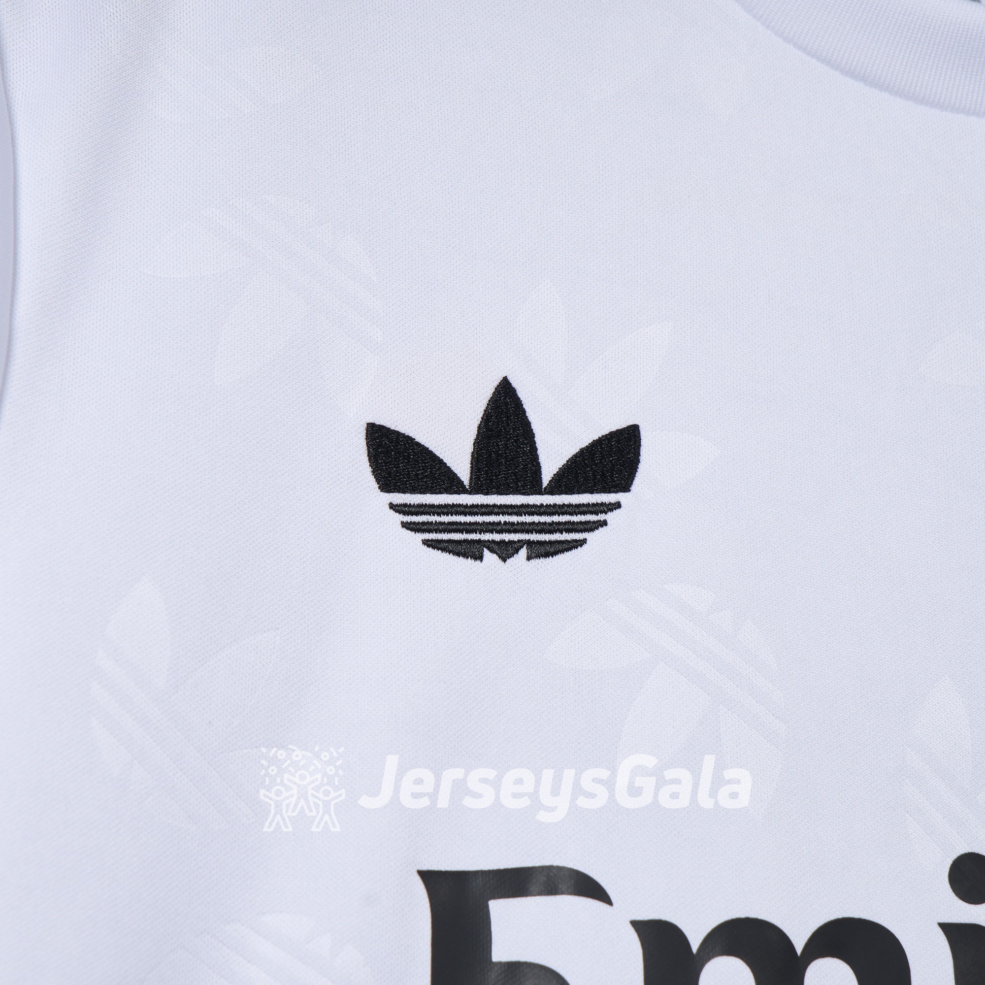 JerseysGala.com | Real Madrid 24-25 Trefoil White Jersey - Fans Version -Customize Name, Number and Patch | Worldwide Shipping