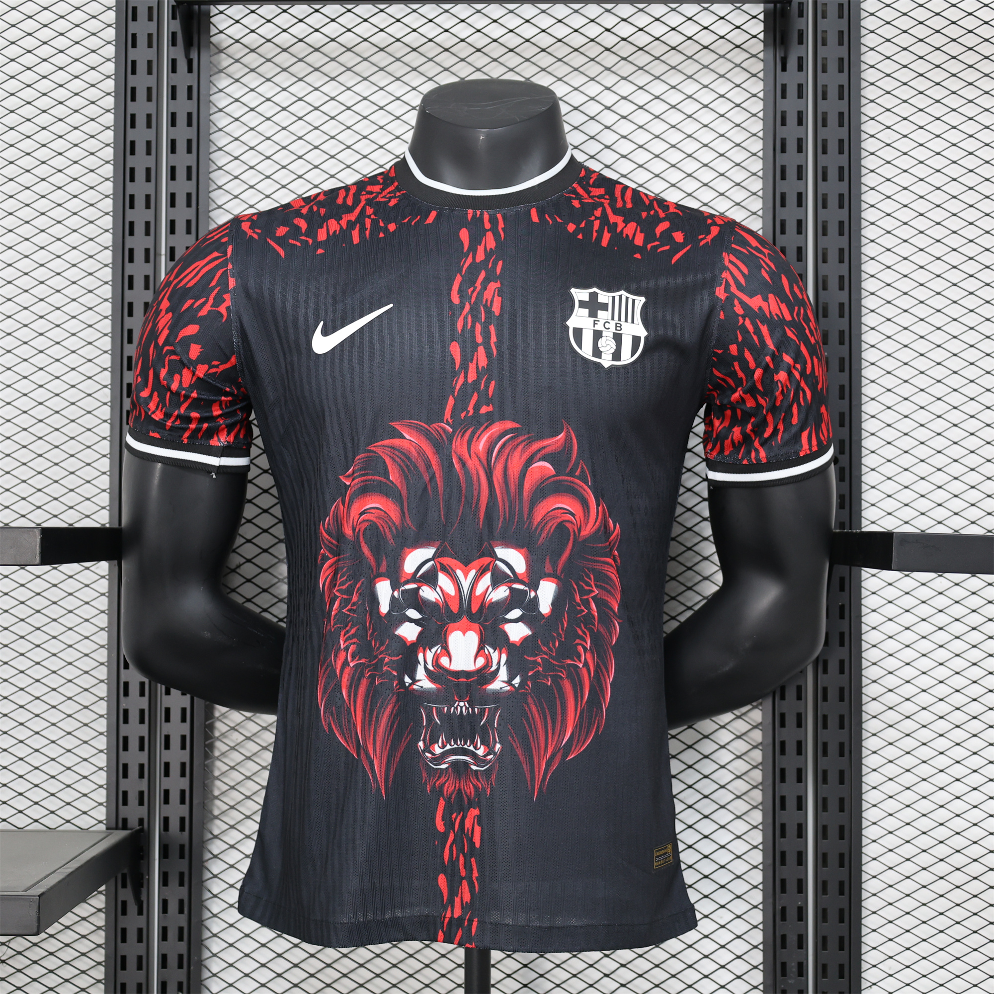 ManixJersey.com | Barcelona 24-25 Balck and Red Lion Special Edition Jersey - Player Version -Customize Name, Number and Patch | Worldwide Shipping