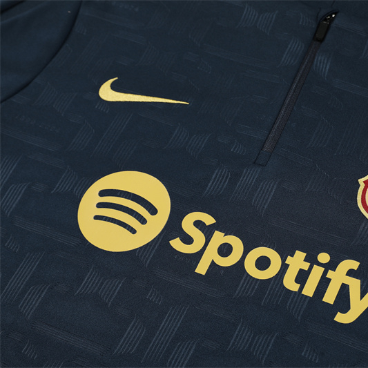 JerseysGala.com | Barcelona 24-25 Long Sleeve Training Set - Deep Blue -Customize Name, Number and Patch | Worldwide Shipping