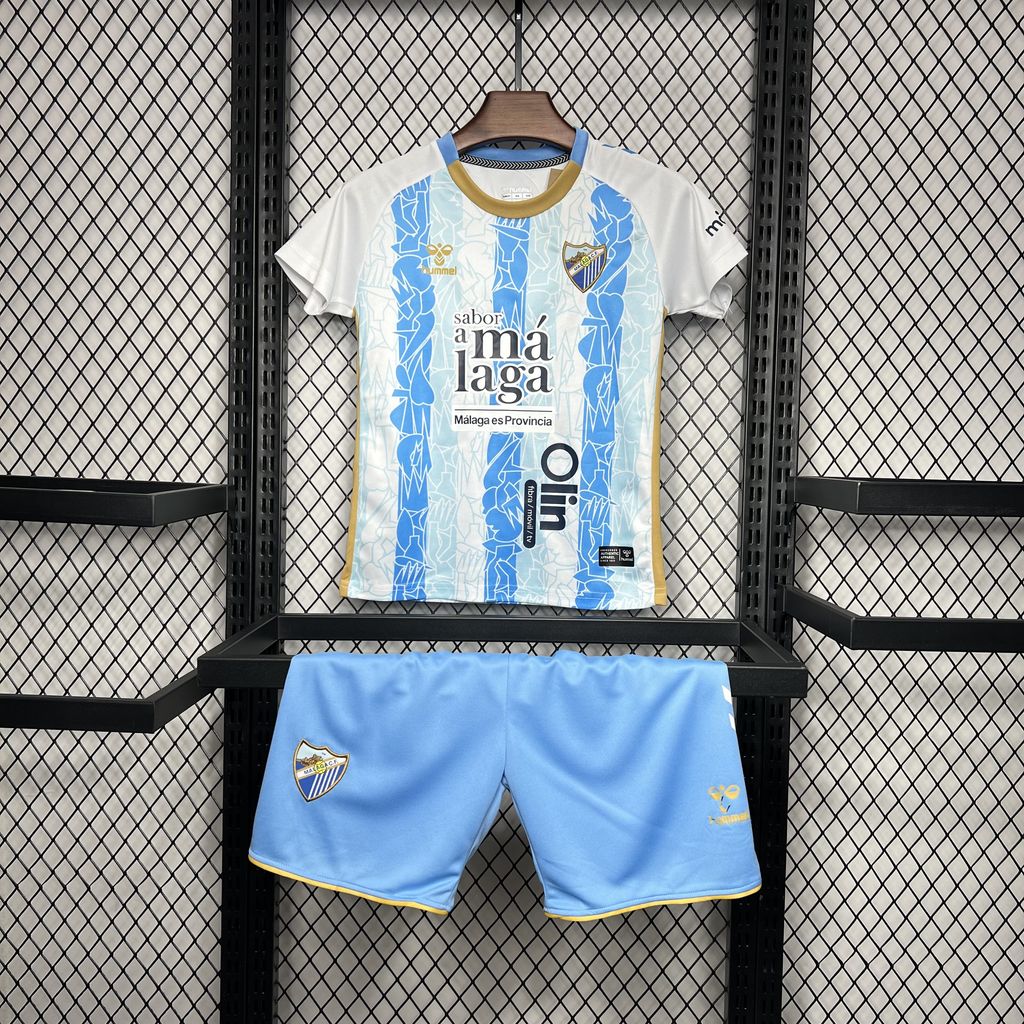 JerseysGala.com | Malaga 24-25 Home Kids Kit -Customize Name, Number and Patch | Worldwide Shipping