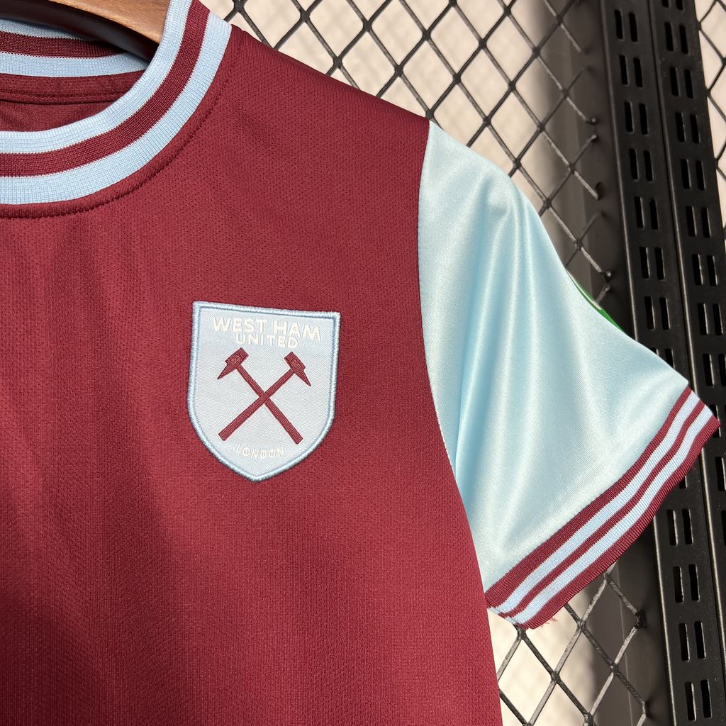 ManixJersey.com | West Ham United 24-25 Home Stadium Kids Kit -Customize Name, Number and Patch | Worldwide Shipping
