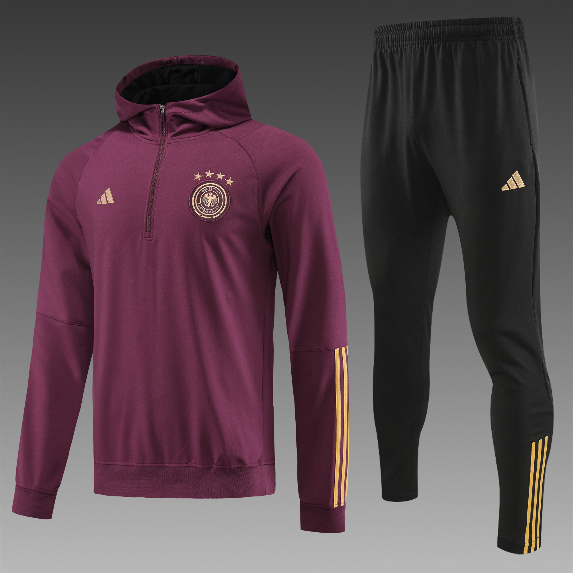 Germany 23-24 Men's Training Hoodie + Pants - Red:football jersey mysite: unitedjerseyfootball 邓江浪:football