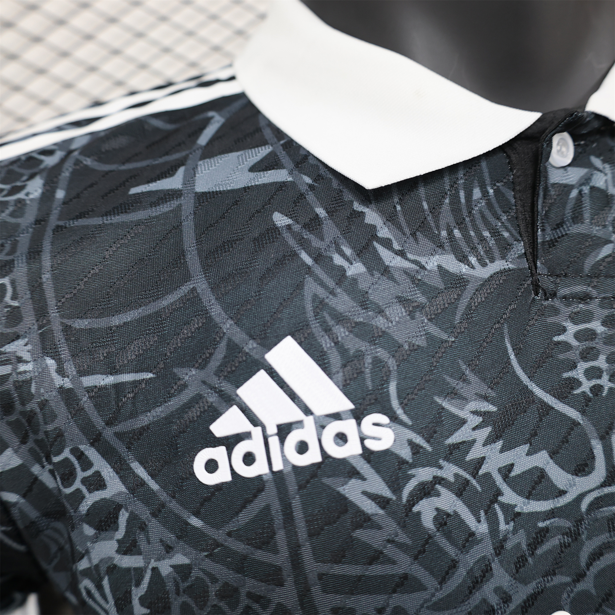 JerseysGala.com | Real Madrid 24-25 Black White Loong Jersey - Player Version -Customize Name, Number and Patch | Worldwide Shipping