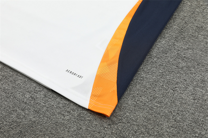 ManixJersey.com | Real Madrid 24-25 Short-Sleeve Training Set - White & Deep Blue -Customize Name, Number and Patch | Worldwide Shipping