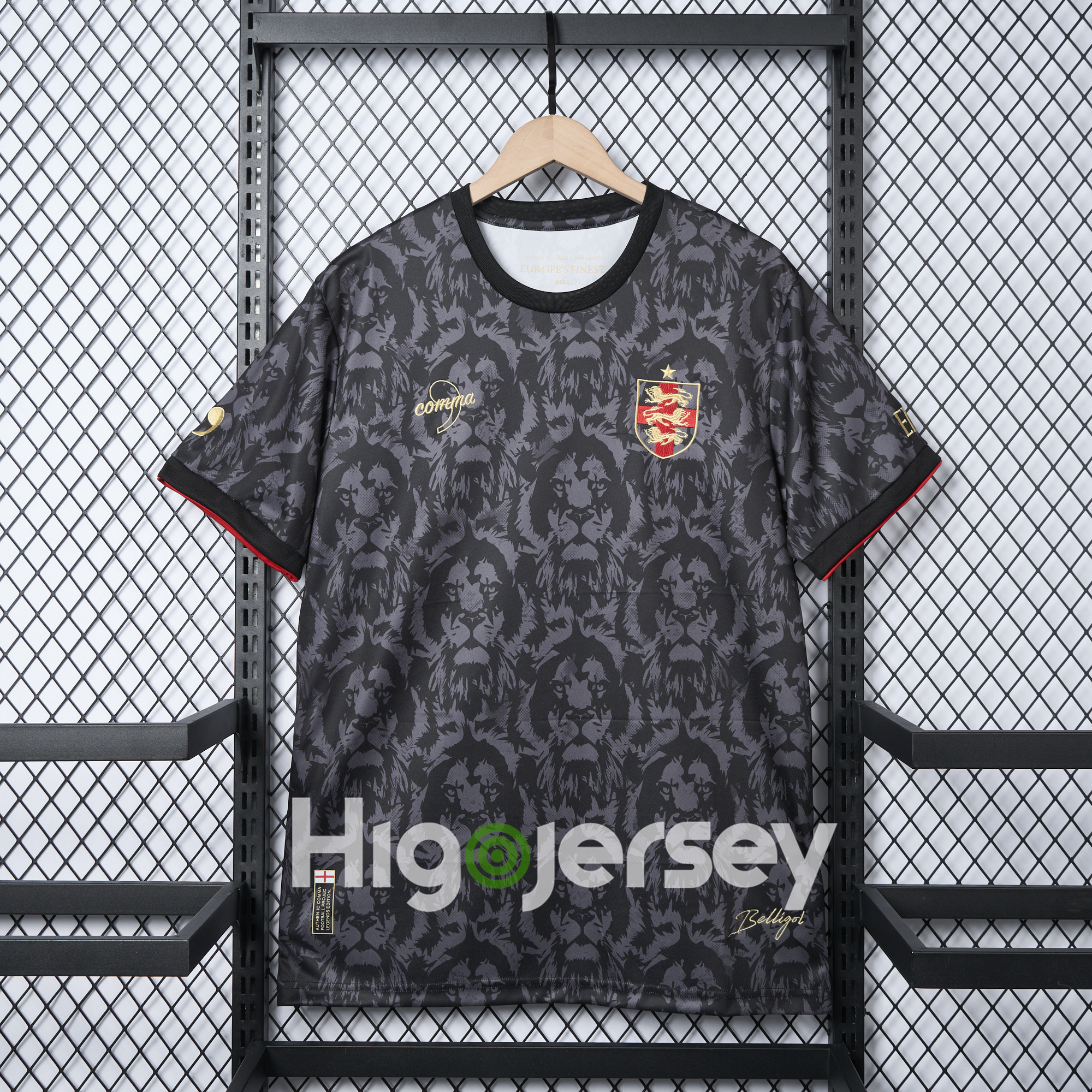 Higojerseys-England 2024 Black The Lions Special Edition Jersey - Fans Version
