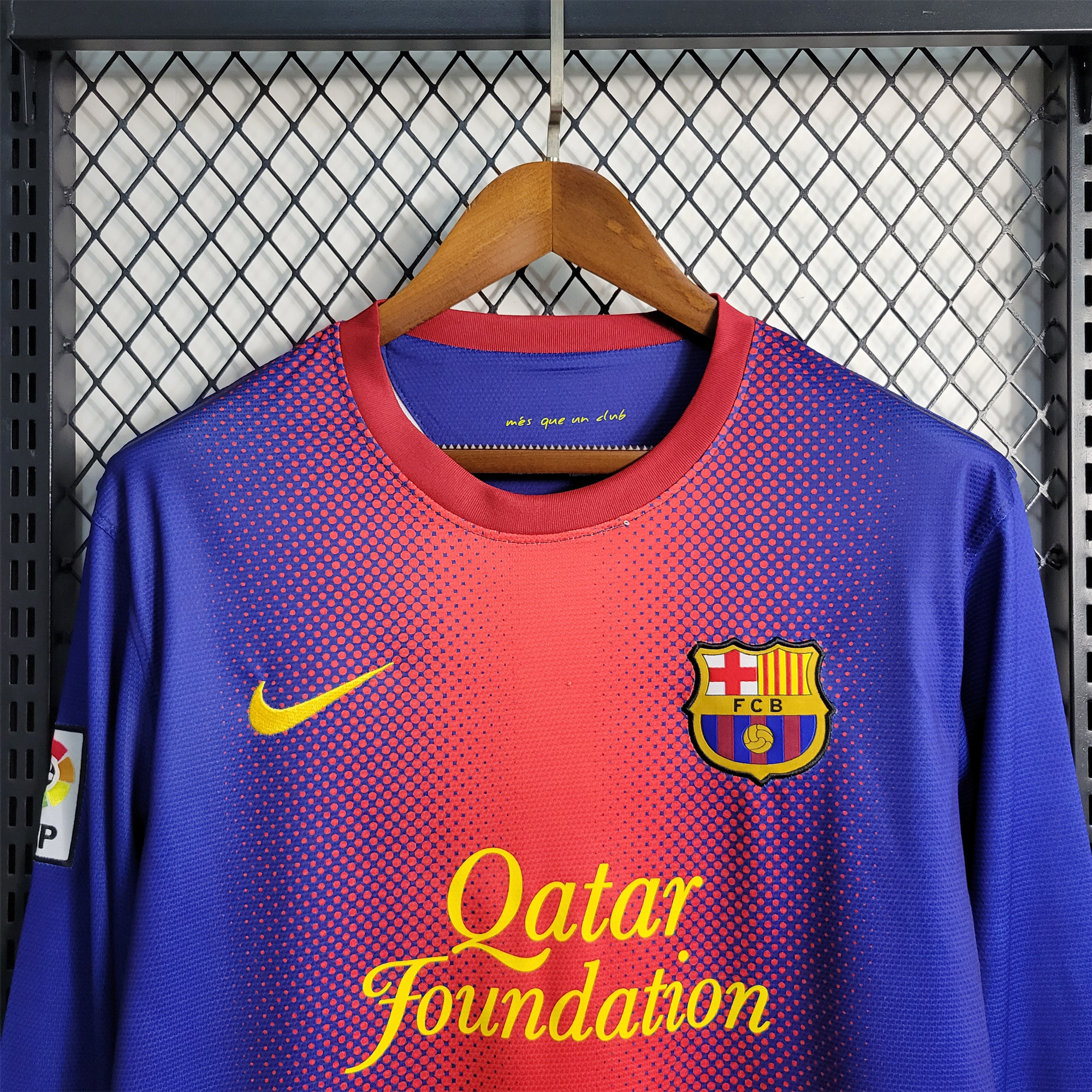 SIUjerseys-Retro Barcelona 12-13 Home Stadium Long Sleeve Jersey