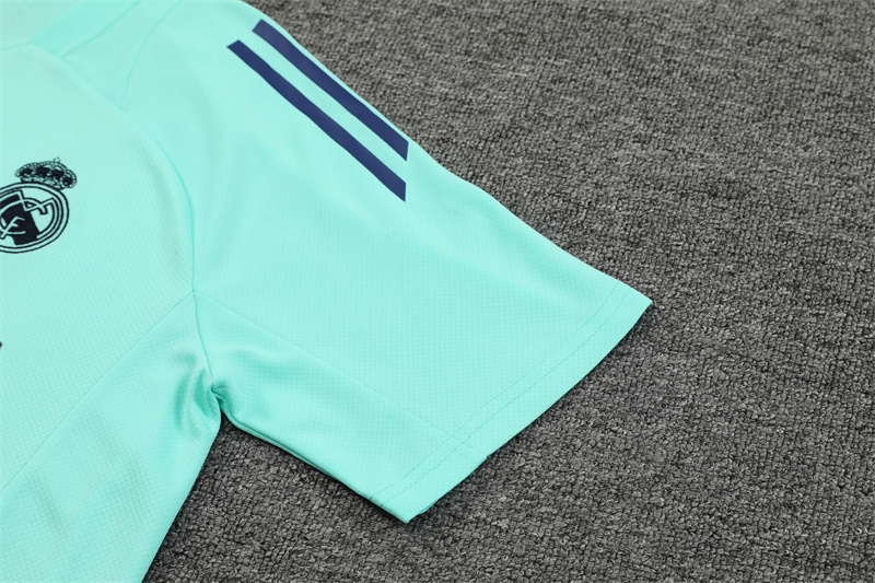 ManixJersey.com | Real Madrid 24-25 Short-Sleeve Training Kids Kit - Lake Blue -Customize Name, Number and Patch | Worldwide Shipping