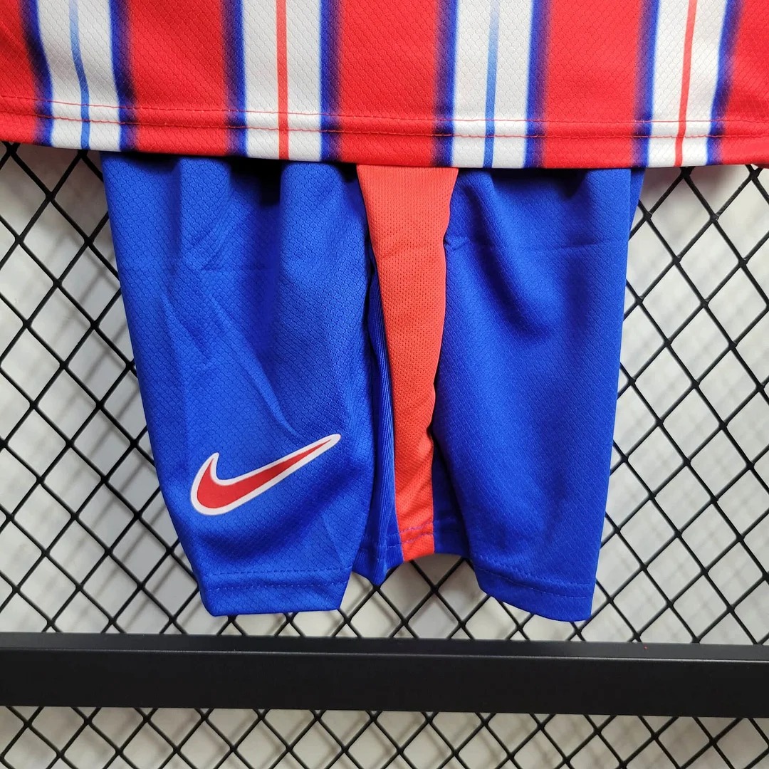 ManixJersey.com | Atletico Madrid 24-25 Home Kids Kit -Customize Name, Number and Patch | Worldwide Shipping