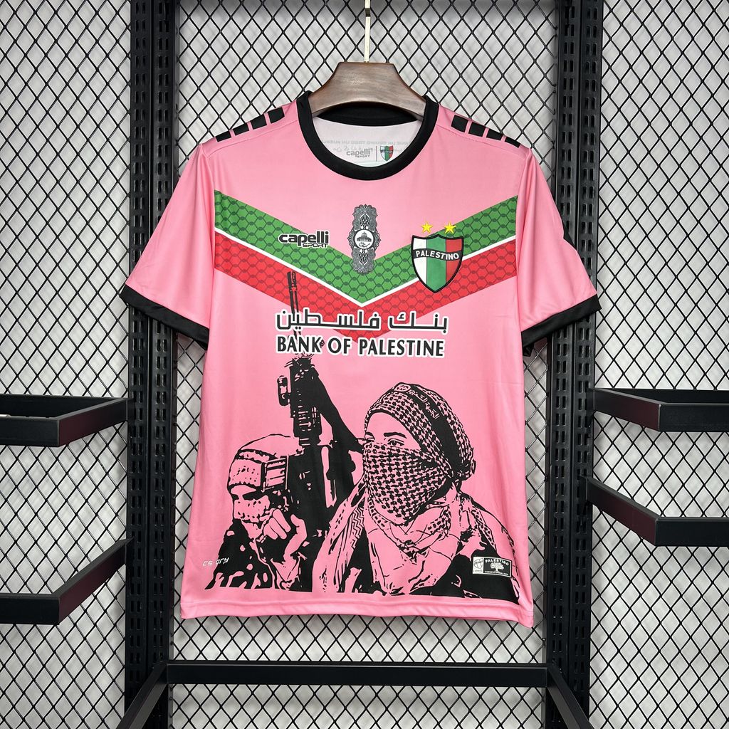 SIUjerseys-Club Deportivo Palestino 24-25 Pink Graffiti Jersey - Fans Version