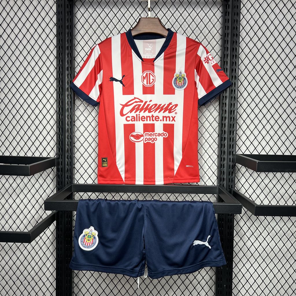 foot-Chivas de Guadalajara 24-25 Home Stadium Kids Kit