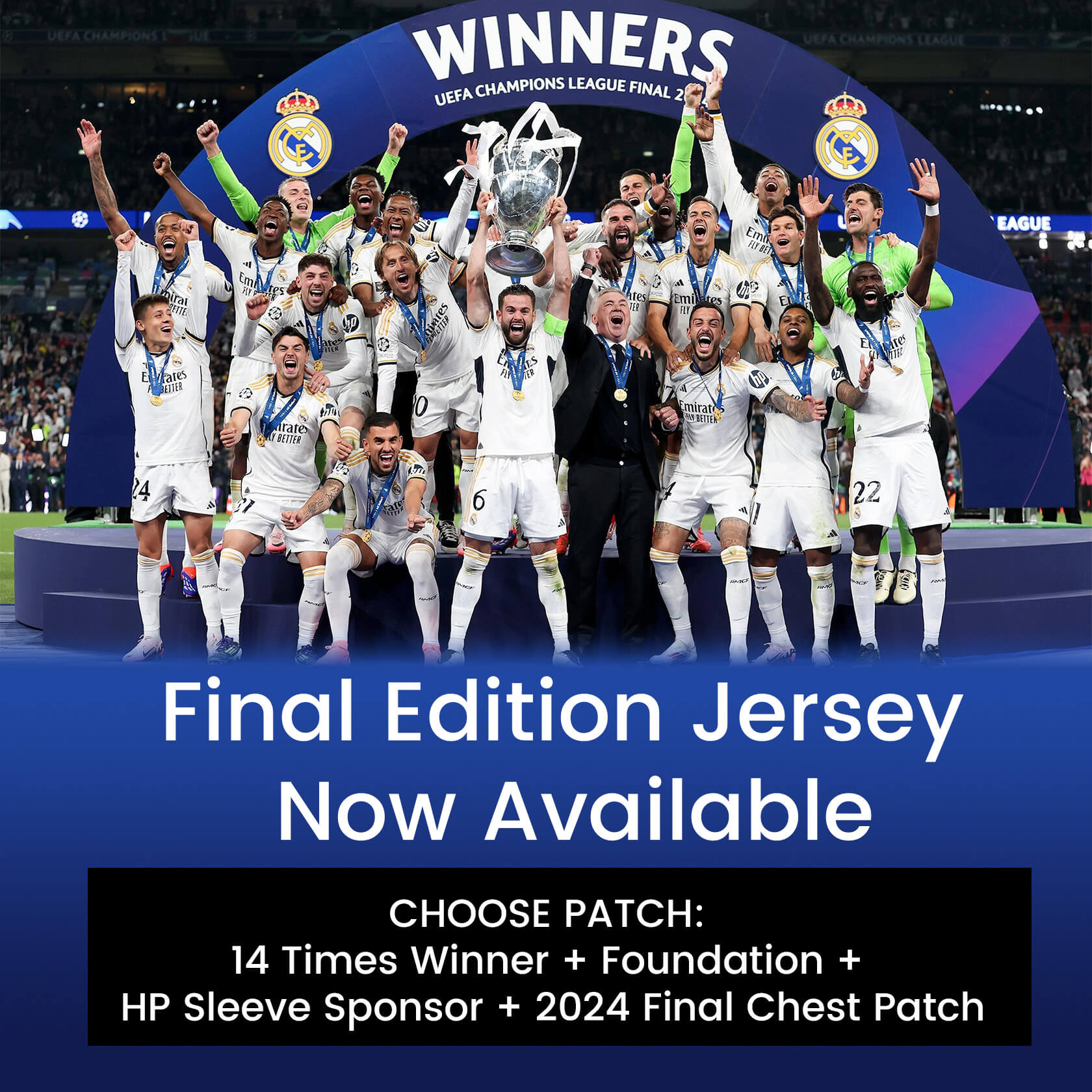 JerseysGala.com | Real Madrid 23-24 Home Stadium Jersey - Player Version -Customize Name, Number and Patch | Worldwide Shipping