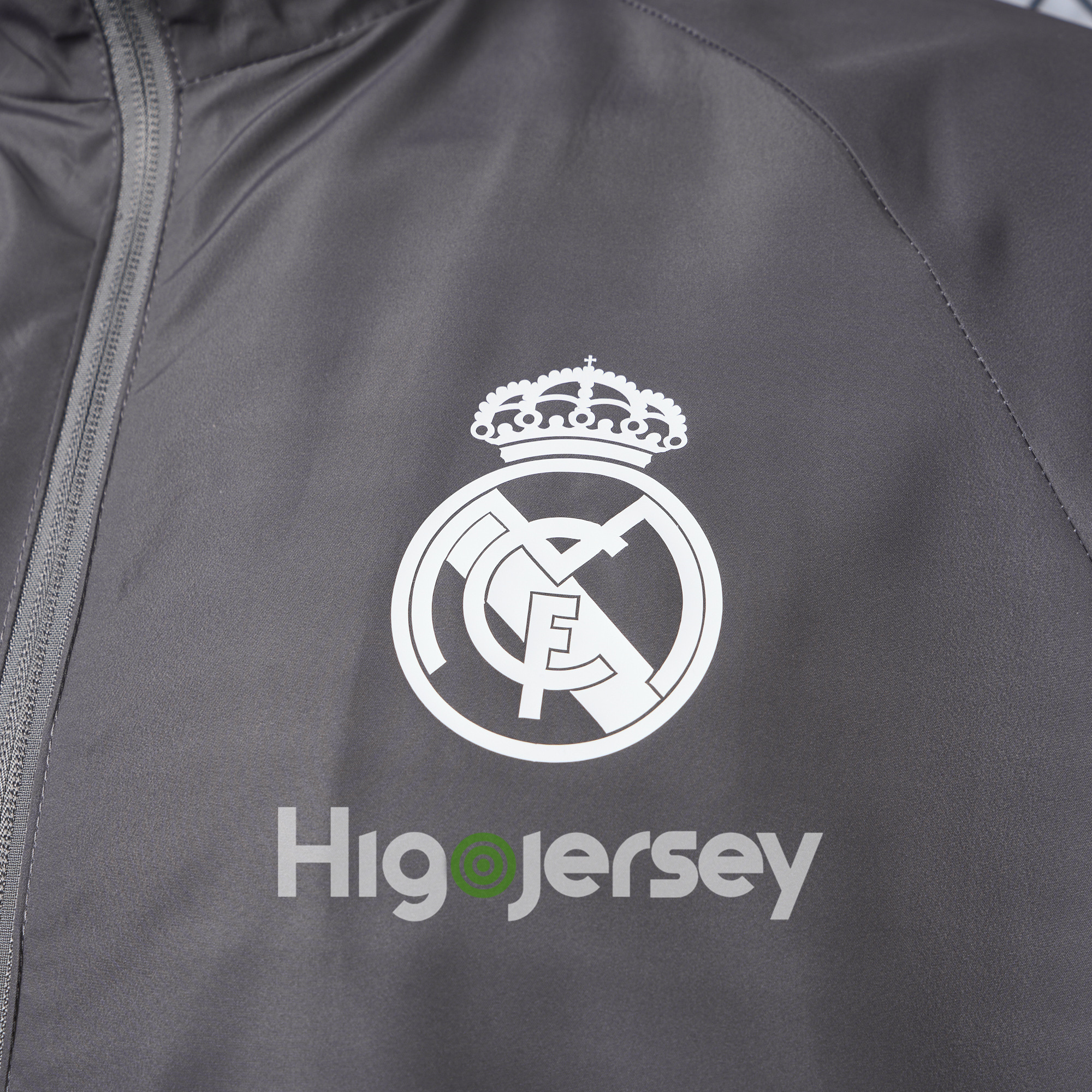 Higojerseys-Real Madrid 24-25 Throwback Windbreaker Jacket - Grey