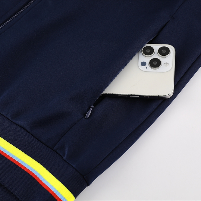ManixJersey.com | Colombia 2024 100th Anniversary 24-25 Jacket Training Tracksuit - Deep Blue -Customize Name, Number and Patch | Worldwide Shipping