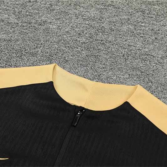 JerseysGala.com | Barcelona 24-25 Long Sleeve Training Set - Player Version - Black Gold -Customize Name, Number and Patch | Worldwide Shipping