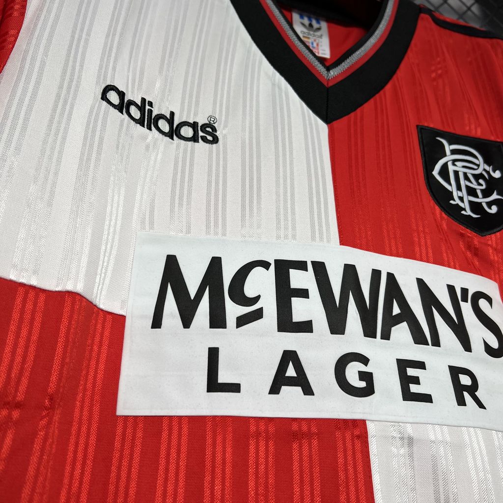 ManixJersey.com | Retro Glasgow Rangers 1995-96 Away Stadium Jersey -Customize Name, Number and Patch | Worldwide Shipping