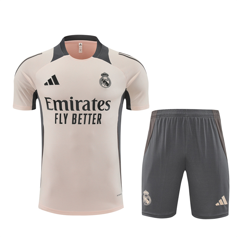 ManixJersey.com | Real Madrid 24-25 Short-Sleeve Training Set - Apricot -Customize Name, Number and Patch | Worldwide Shipping
