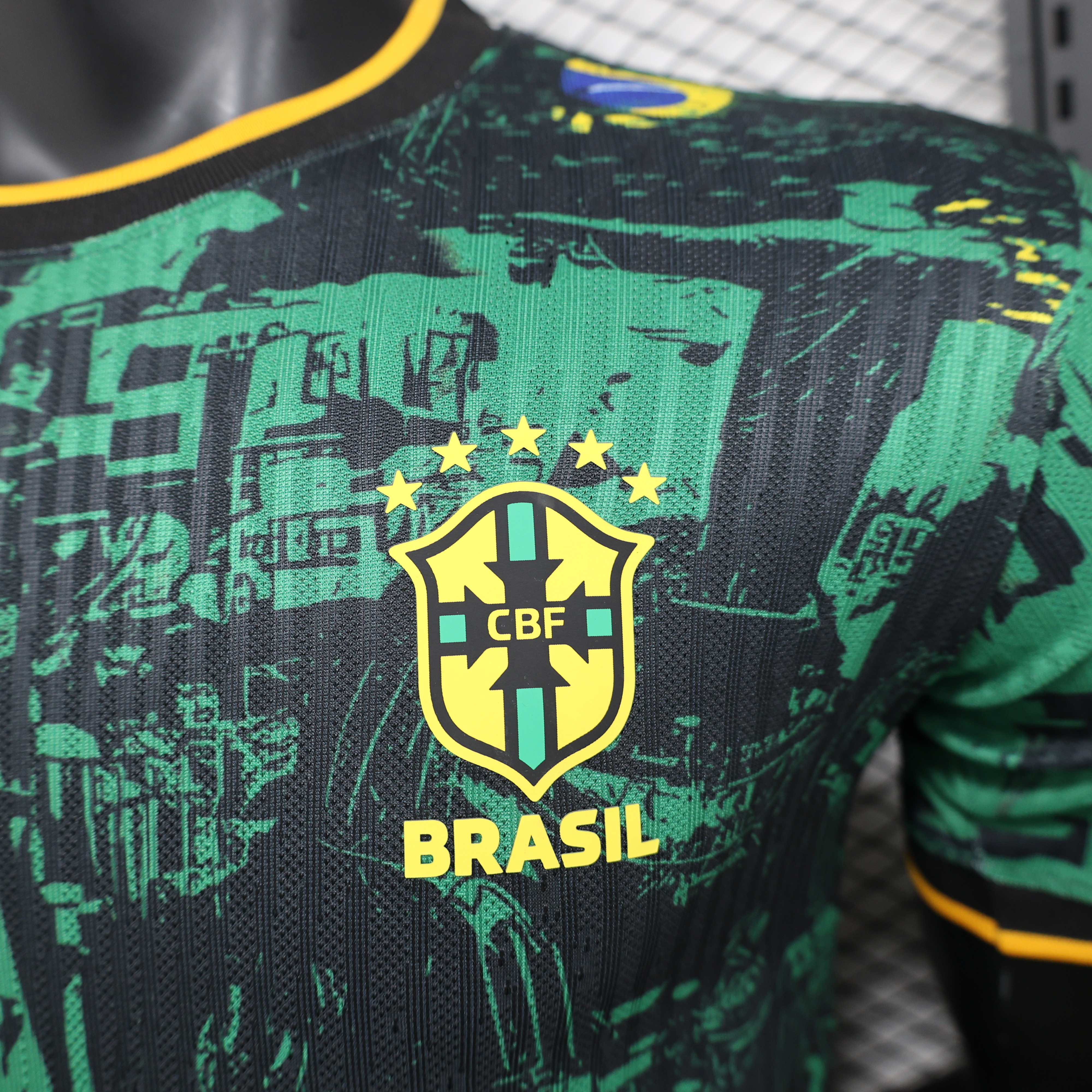 SIUjerseys-Brazil 2024 Black and Green Church Jersey - Player Version