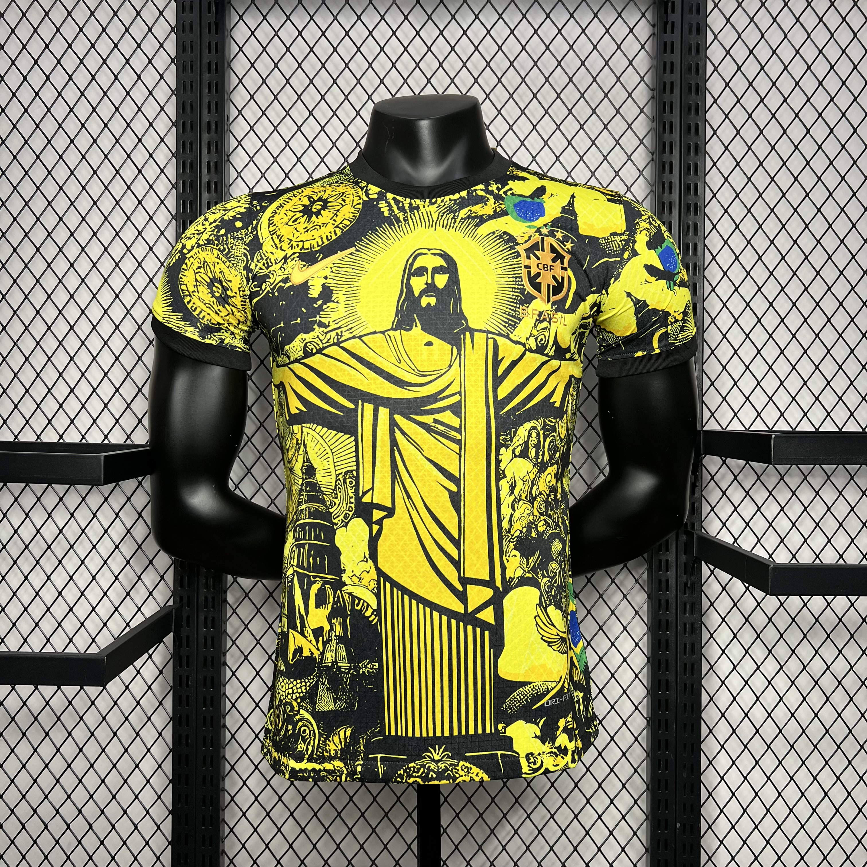 SIUjerseys-Brazil 2024 Yellow Christ the Redeemer Statue Jersey - Player Version