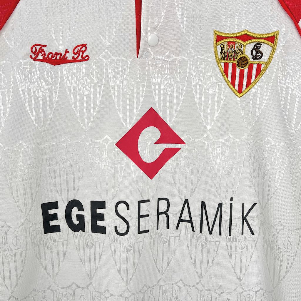 ManixJersey.com | Retro Sevilla FC 1992-93 Home Jersey with Chest Sponsor -Customize Name, Number and Patch | Worldwide Shipping