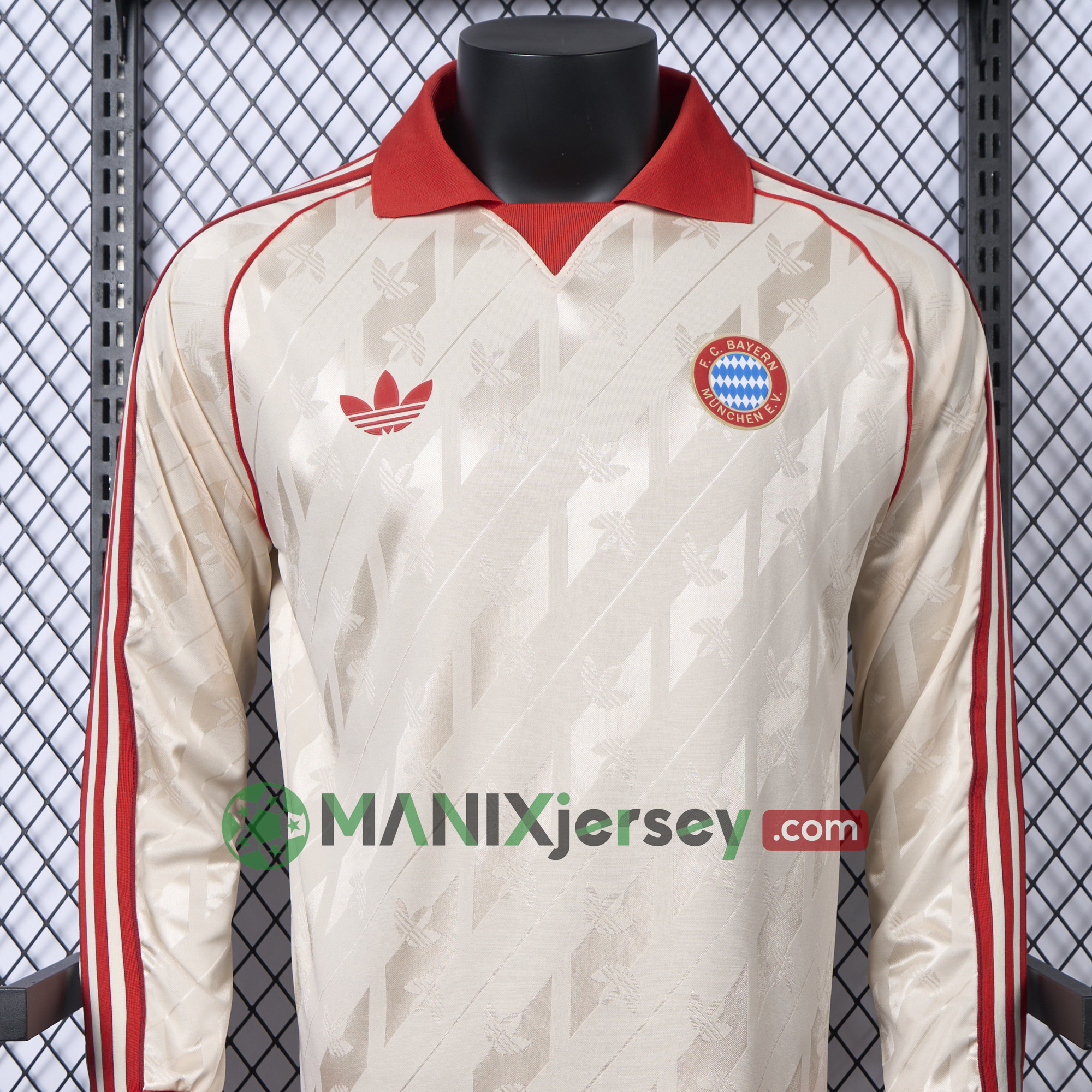ManixJersey.com | Bayern Munich 24-25 Originals LFSTLR Long Sleeve Off White Jersey - Player Version -Customize Name, Number and Patch | Worldwide Shipping