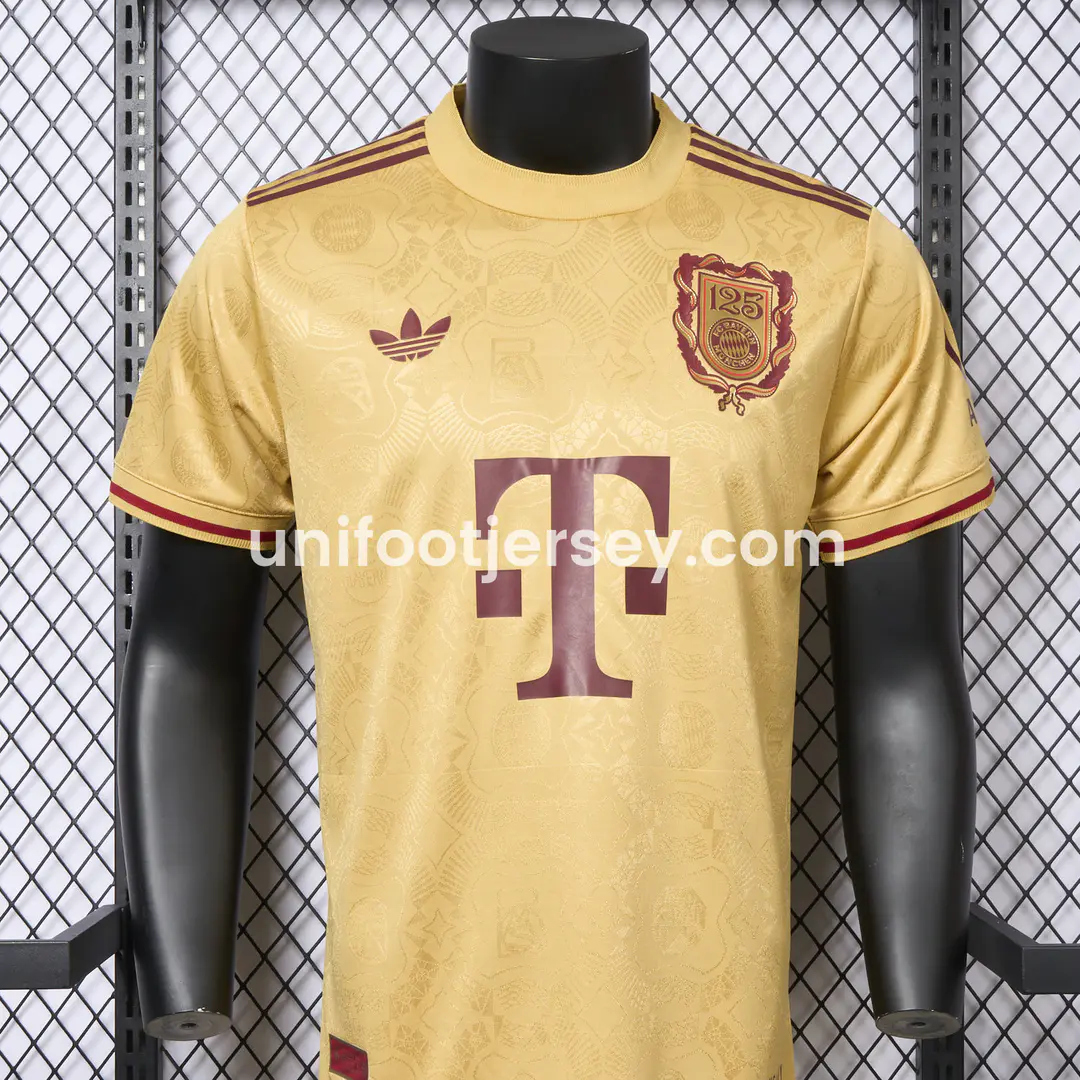 Bayern Munich 2025 Golden 125th Anniversary Jersey - Player Version:football jersey mysite: unitedjerseyfootball 邓江浪:football