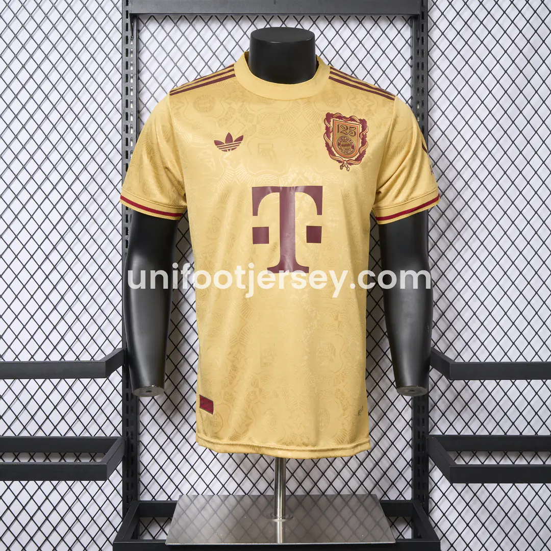 Bayern Munich 2025 Golden 125th Anniversary Jersey - Player Version:football jersey mysite: unitedjerseyfootball 邓江浪:football