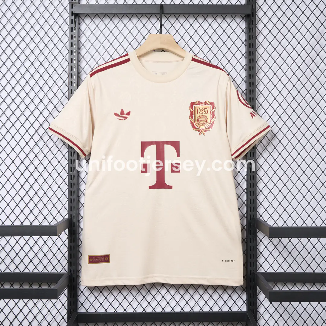 Bayern Munich 2025 Apricot 125th Anniversary Jersey - Fans Version:football jersey mysite: unitedjerseyfootball 邓江浪:football